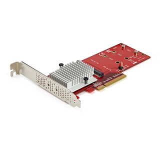 StarTech.com Dual M.2 PCIe SSD Adapter Card - x8 / x16 Dual NVMe or AHCI M.2 SSD to PCI Express 3.0 - M.2 NGFF PCIe (M-Key) Comp