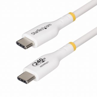 StarTech.com 4m White USB-C Charging Cable, USB-IF Certified USB C Cable, 240W PD EPR, USB 2.0 Type-C Laptop Charger Cord, USB-C