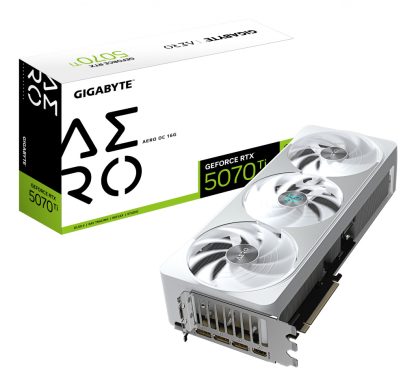 GIGABYTE GeForce RTX 5070 Ti AERO OC 16G Graphics Card - 16GB GDDR7, 256bit, PCI-E 5.0, 2588 MHz Core Clock, 3 x DP 2.1a, 1 x H