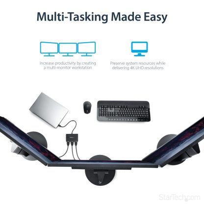 StarTech.com 3-Port Multi Monitor Adapter - USB-C to 3x HDMI Video Splitter - USB Type-C to HDMI MST Hub - Dual 4K 30Hz or Tripl - Image 9