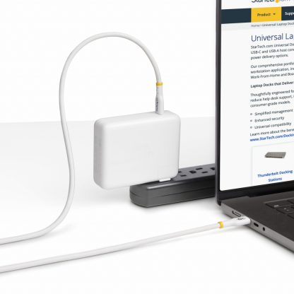 StarTech.com 4m White USB-C Charging Cable, USB-IF Certified USB C Cable, 240W PD EPR, USB 2.0 Type-C Laptop Charger Cord, USB-C - Image 2