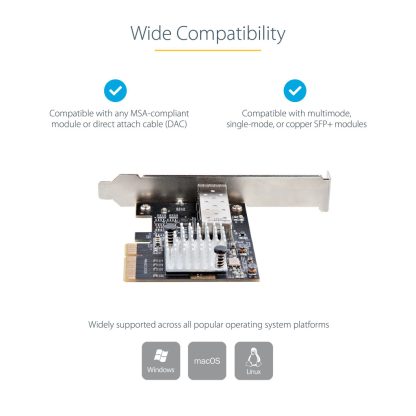 StarTech.com 10G PCIe SFP+ Card - Single SFP+ Port Network Adapter - Open SFP+ for MSA-Compliant Modules/Direct-Attach Cables - - Image 14