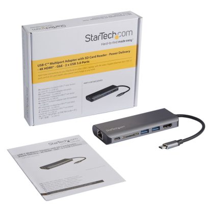 StarTech.com USB C Multiport Adapter, Portable USB-C Dock to 4K HDMI, 2-pt USB 3.0 Hub, SD/SDHC, GbE, 60W PD Pass-Through - USB - Image 5