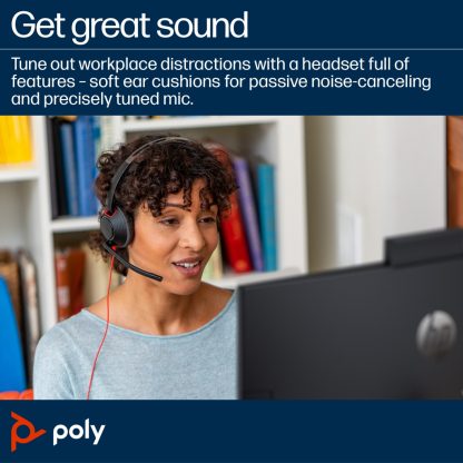 POLY Blackwire 5220 Stereo USB-C Headset +3.5mm Plug +USB-C/A Adapter - Image 12
