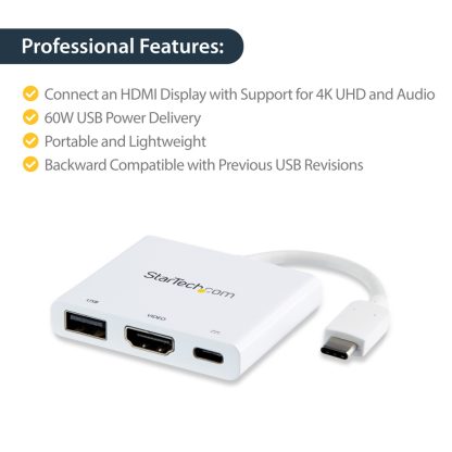 StarTech.com USB-C Multiport Adapter with HDMI - USB 3.0 Port - 60W PD - White - Image 10