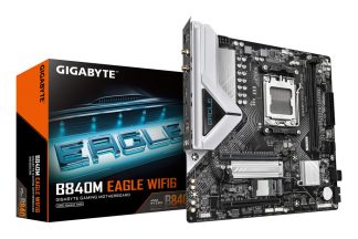 GIGABYTE B840M EAGLE WIFI6 Motherboard - AMD Ryzen 9000 CPUs, 5+2+2 Phases VRM, up to 7600MHz DDR5(O.C), 1xPCIe 4.0 + 1xPCIe 3.0