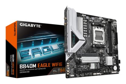 GIGABYTE B840M EAGLE WIFI6 Motherboard - AMD Ryzen 9000 CPUs, 5+2+2 Phases VRM, up to 7600MHz DDR5(O.C), 1xPCIe 4.0 + 1xPCIe 3.