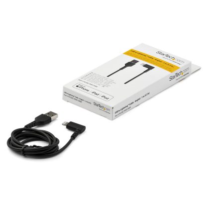 StarTech.com 3ft (1m) Durable USB A to Lightning Cable - Black 90° Right Angled Heavy Duty Rugged Aramid Fiber USB Type A to L - Image 5