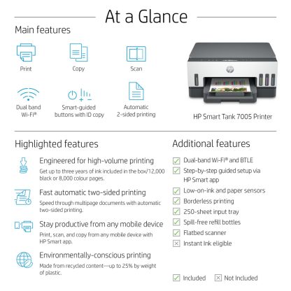 HP Smart Tank 7005 Wireless All-in-One Color Printer, Two-sided printing; Copier, Scanner - Image 10