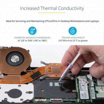 StarTech.com Thermal Paste, Metal Oxide Compound, Re-sealable Syringe (1.5g), CPU Heat Sink Thermal Grease Paste - Image 3