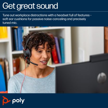 POLY Blackwire 5220 Stereo USB-C Headset +3.5mm Plug +USB-C/A Adapter - Image 7