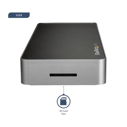 StarTech.com USB C Dock - Dual Monitor HDMI & DisplayPort 4K 30Hz - USB Type-C Laptop Docking Station 60W Power Delivery, SD, 4 - Image 3