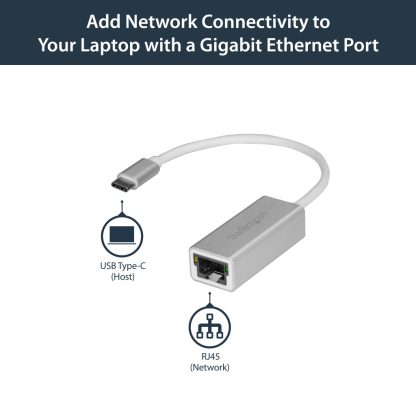 StarTech.com USB-C to Gigabit Network Adapter - Silver - Image 3