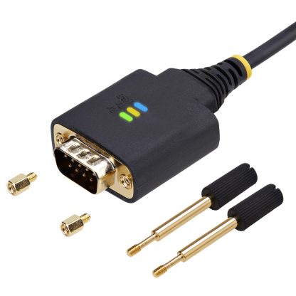 StarTech.com 6.6ft (2m) USB to Serial Adapter Cable, COM Retention, Interchangeable Screws/Nuts, USB-A to DB9 RS232, FTDI IC, E - Image 4