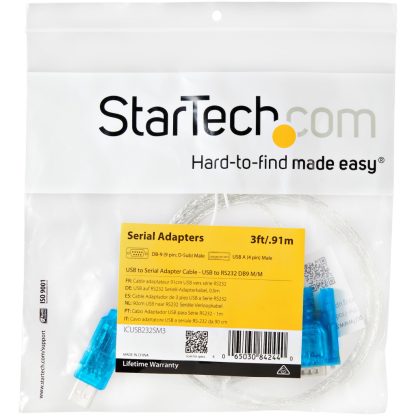 StarTech.com 3ft (91cm) 1-Port USB to RS232 DB9 Serial Adapter Cable, USB to Serial Adapter Cable - M/M - Image 3