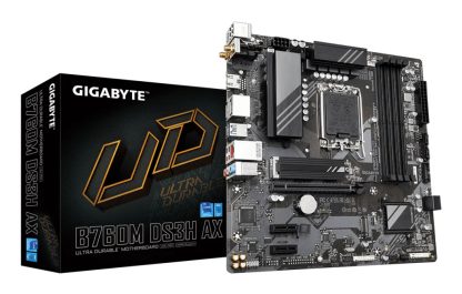 GIGABYTE B760M DS3H AX Motherboard - Supports Intel Core 14th Gen CPUs, 6+2+1 Phases Digital VRM, up to 7600MHz DDR5 (OC), 2xPC