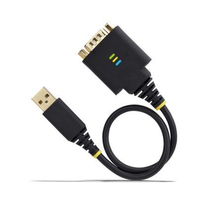 StarTech.com 1ft (30cm) USB to Serial Adapter Cable, COM Retention, Interchangeable Nuts/Screws, USB-A to DB9 RS232, FTDI IC, ES - Image 2