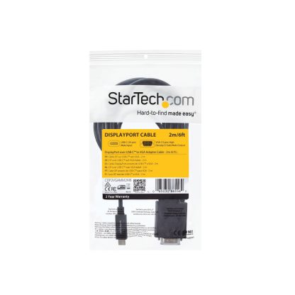 StarTech.com 6ft/2m USB C to VGA Cable - 1920x1200/1080p USB Type C to VGA Video Active Adapter Cable - Thunderbolt 3 Compatible - Image 6