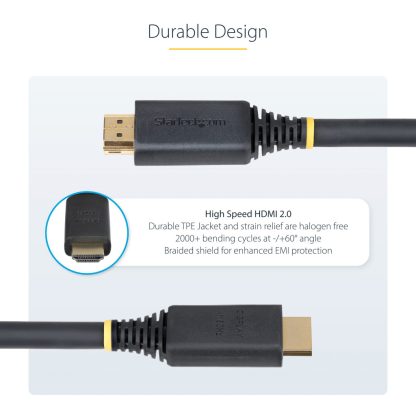StarTech.com 10m (32.8ft) Active High Speed HDMI Cable, 4K 60Hz/1440p 144Hz, HDR10/HDCP 2.2/ARC, 18Gbps, UHD HDMI 2.0 Cord for T - Image 11