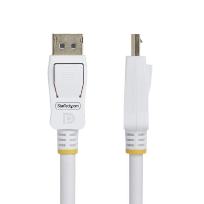StarTech.com 6ft (1.8m) White VESA Certified DisplayPort 1.2 Cable, 4K 60Hz, 21.6Gbps, Latching DP Connectors, DP 1.2 DisplayPor - Image 3