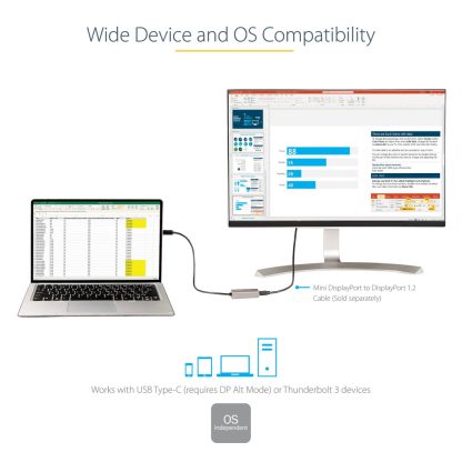 StarTech.com USB C to Mini DisplayPort Adapter - 4K 60Hz USB-C to mDP Adapter Dongle - USB Type-C to Mini DP Monitor - Video Co - Image 7