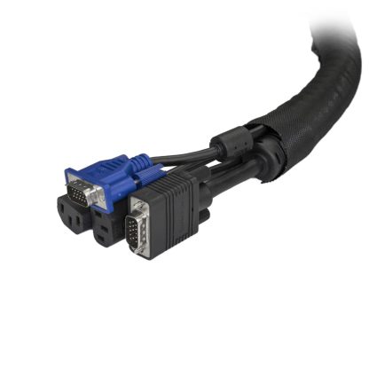 StarTech.com 6.5' (2m) Cable Management Sleeve - Flexible Coiled Cable Wrap - 1.0-1.5" dia. Expandable Sleeve - Polyester Cord - Image 2