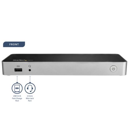 StarTech.com USB C Dock - Dual Monitor HDMI & DisplayPort 4K 30Hz - USB Type-C Laptop Docking Station 60W Power Delivery, SD, 4 - Image 5
