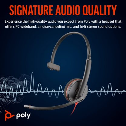 POLY Blackwire 3210 Monaural USB-C Headset +USB-C/A Adapter - Image 3