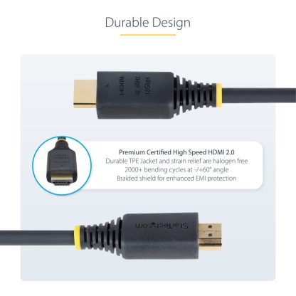 StarTech.com 4m (13ft) Premium Certified High Speed HDMI Cable, 4K 60Hz/1440p 144Hz, HDR10/HDCP 2.2/ARC, 18Gbps, UHD HDMI 2.0 C - Image 13