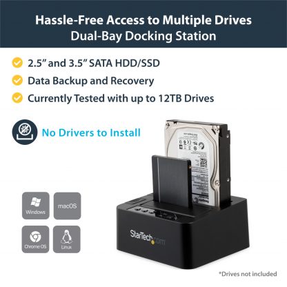 StarTech.com Dual Bay Hard Drive Duplicator, Standalone USB 3.0 (5 Gbps) / eSATA to 2.5/3.5" SATA III HDD/SSD Cloner/Copier, Ha - Image 6