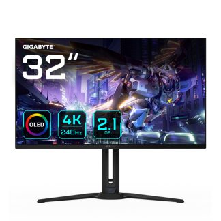 GIGABYTE AORUS FO32U2P 32” OLED Gaming Monitor - 3840 x 2160(UHD), 240Hz, 0.03ms, 250 cd/m2, KVM, FreeSync Premium Pro, Displ