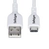 StarTech.com 3ft (1m) USB-A to USB-C Charging Cable, Charge & Sync, 3A, USB 2.0, TPE Jacket - White USB Charging Cord - Image 7