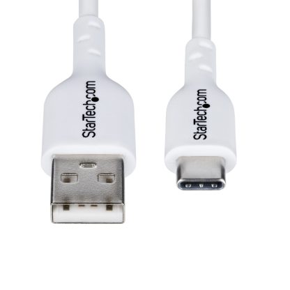 StarTech.com 3ft (1m) USB-A to USB-C Charging Cable, Charge & Sync, 3A, USB 2.0, TPE Jacket - White USB Charging Cord - Image 7