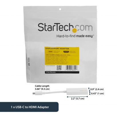 StarTech.com USB-C to HDMI Adapter - White - 4K 60Hz - Image 10
