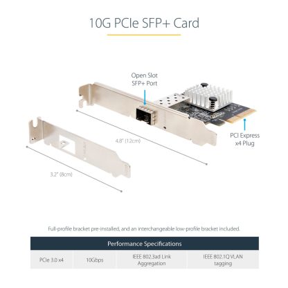 StarTech.com 10G PCIe SFP+ Card - Single SFP+ Port Network Adapter - Open SFP+ for MSA-Compliant Modules/Direct-Attach Cables - - Image 12