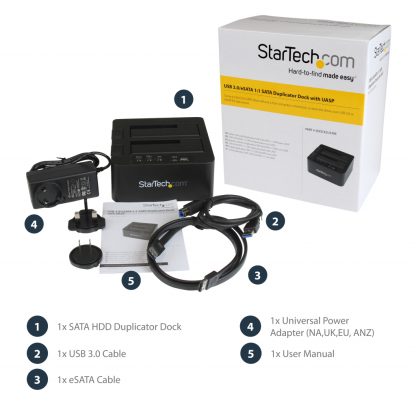 StarTech.com Dual Bay Hard Drive Duplicator, Standalone USB 3.0 (5 Gbps) / eSATA to 2.5/3.5" SATA III HDD/SSD Cloner/Copier, Ha - Image 10
