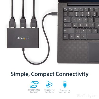 StarTech.com 3-Port Multi Monitor Adapter - USB-C to 3x HDMI Video Splitter - USB Type-C to HDMI MST Hub - Dual 4K 30Hz or Tripl - Image 10