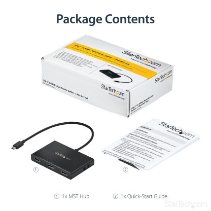 StarTech.com 3-Port Multi Monitor Adapter - USB-C to 3x HDMI Video Splitter - USB Type-C to HDMI MST Hub - Dual 4K 30Hz or Tripl - Image 12