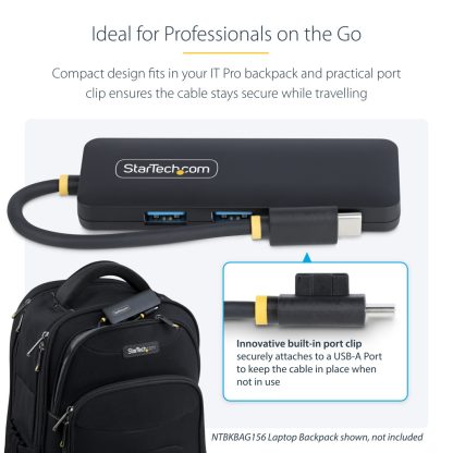 StarTech.com 4-Port USB-C Hub, 5Gbps, USB-C to 4x USB-A, Bus Powered, Small Travel Mini Hub, Multi-Port USB 3.0 Splitter, Porta - Image 15