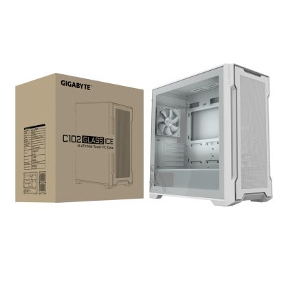 GIGABYTE C102 GLASS Midi Tower White - Image 3