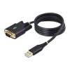 StarTech.com 3ft (1m) USB to Serial Adapter Cable, COM Retention, Interchangeable Screws/Nuts, USB-A to DB9 RS232, FTDI IC, ESD