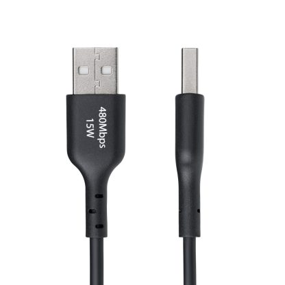 StarTech.com 3ft (1m) USB-A to USB-C Charging Cable, Charge & Sync, 3A, USB 2.0, TPE Jacket - Black USB Charging Cord - Image 4
