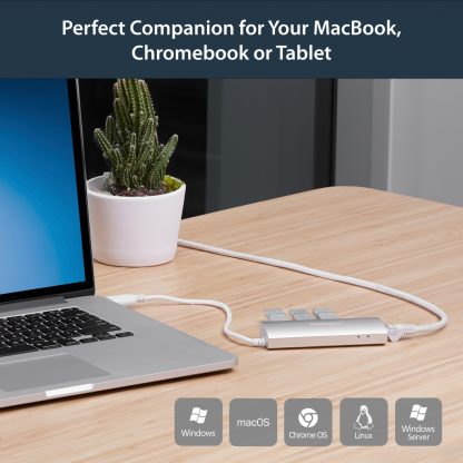 StarTech.com 3-Port Portable USB 3.0 Hub plus Gigabit Ethernet - Built-In Cable~3-Port Portable USB 3.0 Hub plus Gigabit Ethern - Image 9