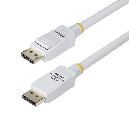 StarTech.com 10ft (3m) White VESA Certified DisplayPort 1.2 Cable, 4K 60Hz, 21.6Gbps, Latching DP Connectors, DP 1.2 DisplayPort - Image 2