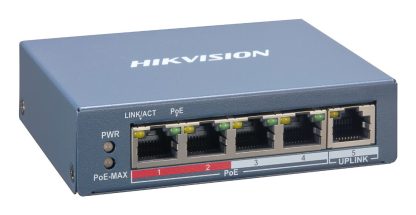 Hikvision Digital Technology HIKVISION TRANSMISSION 3E1105P-EI 4 PORT MANAGED POE SWITCH, 1X UPLINK, 60W, 2YR