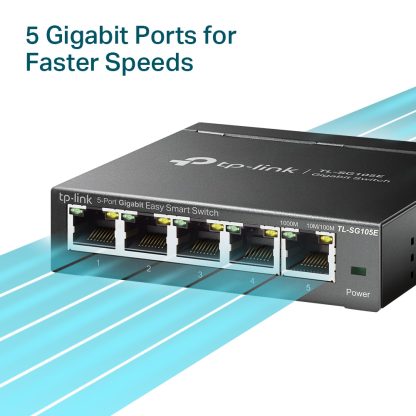 TP-Link TL-SG105E network switch Managed L2 Gigabit Ethernet (10/100/1000) Black - Image 4