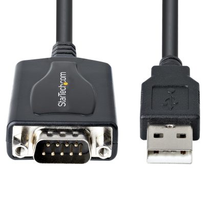 StarTech.com 3ft (1m) USB to Serial Cable with COM Port Retention, DB9 Male RS232 to USB Converter, USB to Serial Adapter for P - Image 3