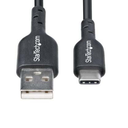 StarTech.com 3ft (1m) USB-A to USB-C Charging Cable, Charge & Sync, 3A, USB 2.0, TPE Jacket - Black USB Charging Cord - Image 8