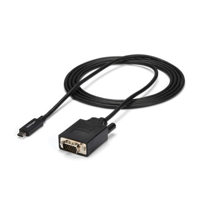 StarTech.com 6ft/2m USB C to VGA Cable - 1920x1200/1080p USB Type C to VGA Video Active Adapter Cable - Thunderbolt 3 Compatible