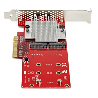 StarTech.com Dual M.2 PCIe SSD Adapter Card - x8 / x16 Dual NVMe or AHCI M.2 SSD to PCI Express 3.0 - M.2 NGFF PCIe (M-Key) Comp - Image 4